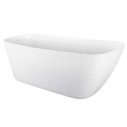 59" 100% Acrylic Freestanding Bathtub，Contemporary Soaking Tub，white Bathtub