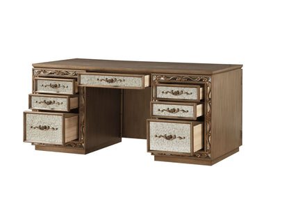 ACME Orianne Computer Desk & Hutch in Antique Gold 93790