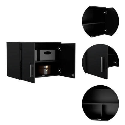 Medford 2-Door Rectangle Wall Cabinet Black Wengue