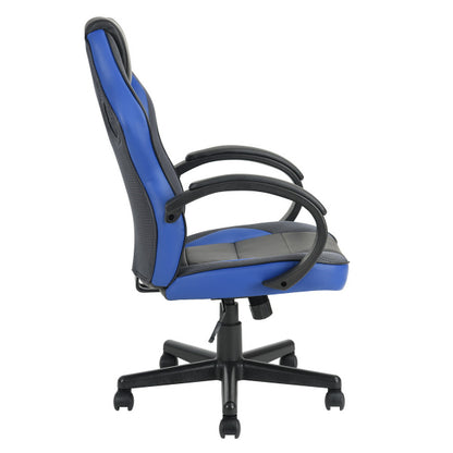 Gaming Office Chair with Fabric Adjustable Swivel, BLACK AND BLUE