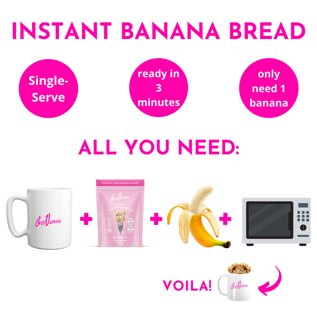 Original Instant Banana Bread Packets 6-Pack by Buy Go Bananas LLC