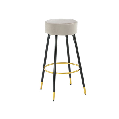 Counter Height Bar Stools Set of 2, Velvet Kitchen Stools Upholstered Dining Chair Stools 24 Inches Height with Golden Footrest for Kitchen Island Coffee Shop Bar Home Balcony,