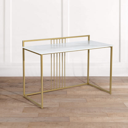 46.5" Writing desk - marble top & gold leg