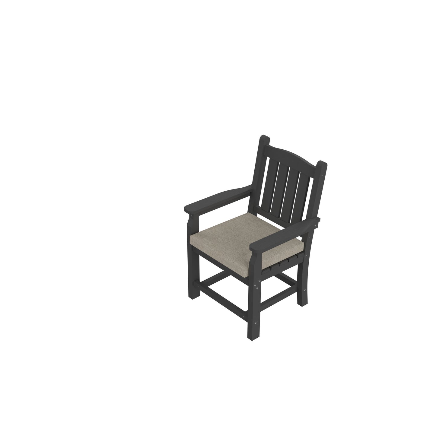 HDPE Dining Chair, Gray, With Cushion, Set of 2