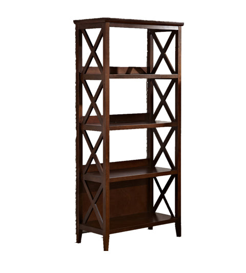 4 Tier Bookcases, 67‘’ Bookshelf with Sturdy Solid Frame, Shelves for Home and Office Organizer, Walnut