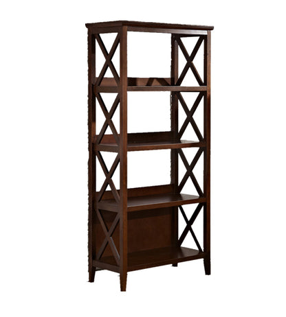 4 Tier Bookcases, 67‘’ Bookshelf with Sturdy Solid Frame, Shelves for Home and Office Organizer, Walnut