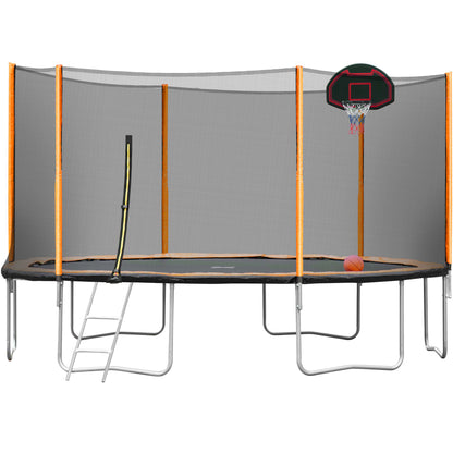 14FT outer safety net trampoline orange A