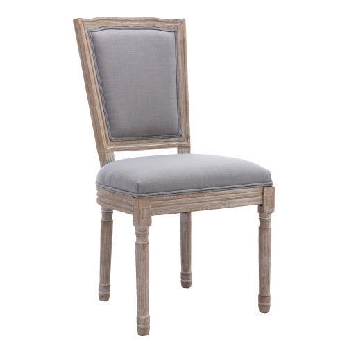 HengMing Upholstered Fabrice French Dining Chair,Set of 2,Light grey