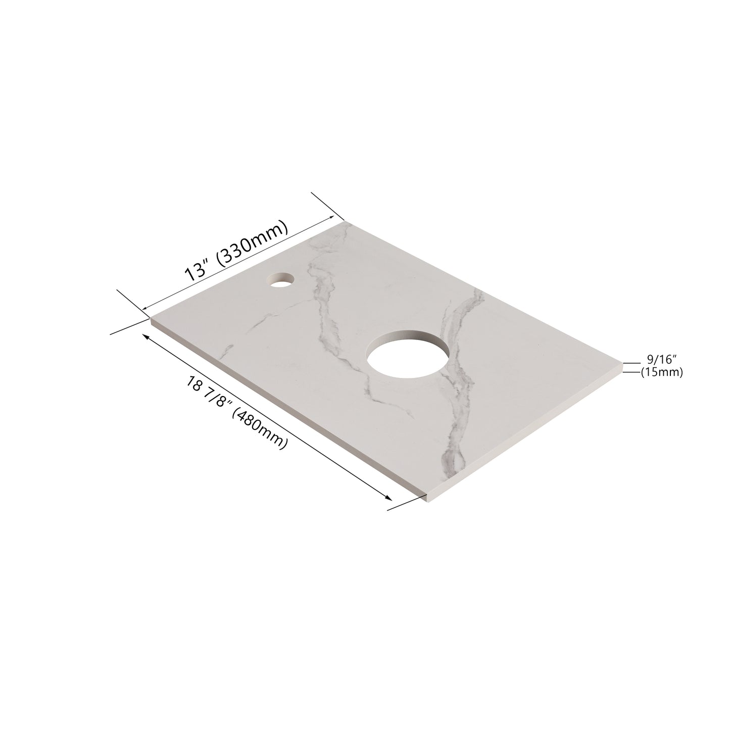 13" Bathroom Vanity with Sink, Freestanding Bathroom Vanity with Soft Close Door and Shelf（Top：BAB321MOWH）