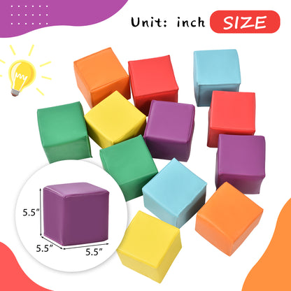 SoftZone Toddler Foam Block Playset, Soft Colorful Stacking Play Module Blocks Big Foam Shapes for Babies and Kids Building, Easy Clean Safe Indoor Active Play Structure