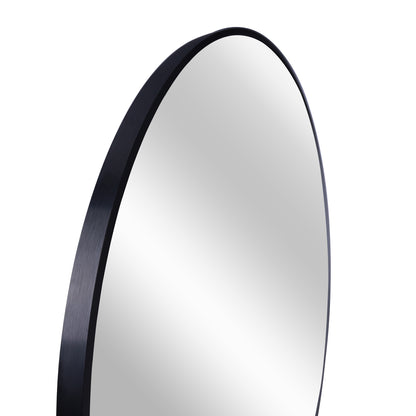 Round Mirror, Circle Mirror 32 Inch, Black Round Wall Mirror Suitable for Bedroom, Living Room, Bathroom, Entryway Wall Decor and More, Brushed Aluminum Frame Large Circle Mirrors for Wall