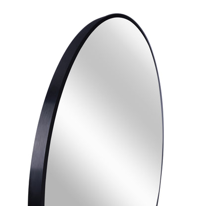 Round Mirror, Circle Mirror 16 Inch, Black Round Wall Mirror Suitable for Bedroom, Living Room, Bathroom, Entryway Wall Decor and More, Brushed Aluminum Frame Large Circle Mirrors for Wall