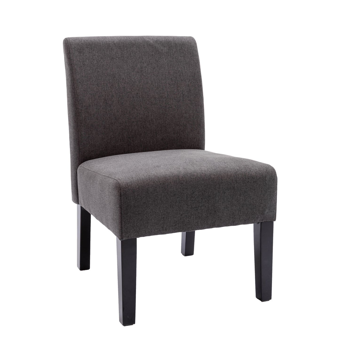 Hengming Living Room Chairs Armless Accent Chairs Set of 2 Side Chairs fabric Sofa Chair Modern  Sitting Chair Slipper Chair for Bedroom Reading Gray.