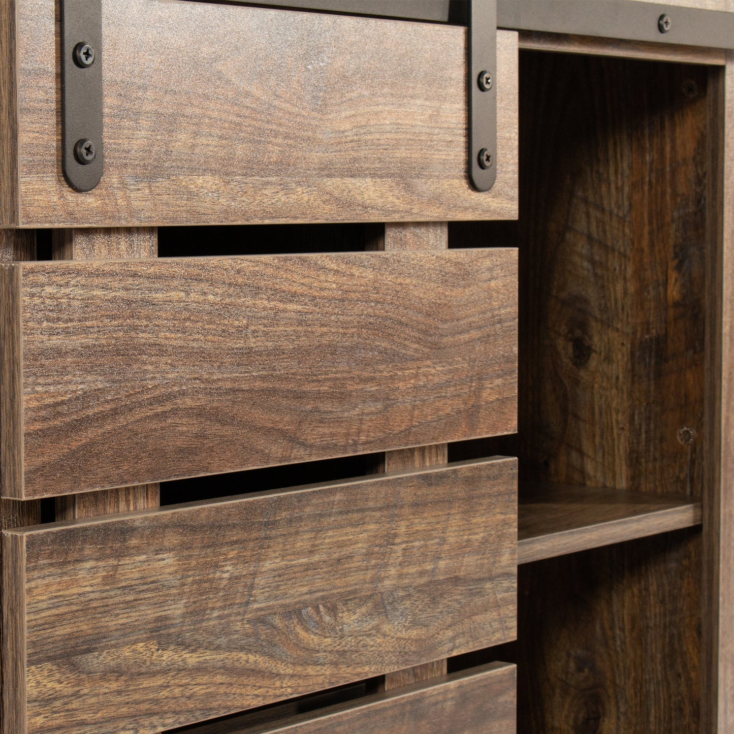 de Cabinet Buffet Sideboard with Sliding Barn Door and Interior Shelves,Espresso