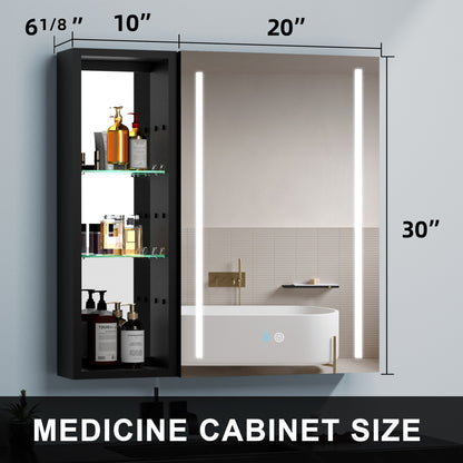 30x30 inch Bathroom Medicine Cabinets Surface Mounted Cabinets With Lighted Mirror, Small Cabinet No Door
