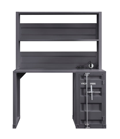 ACME Cargo Desk & Hutch, Gunmetal 37897