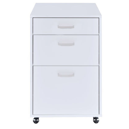 ACME Coleen File Cabinet in White High Gloss & Chrome 92454