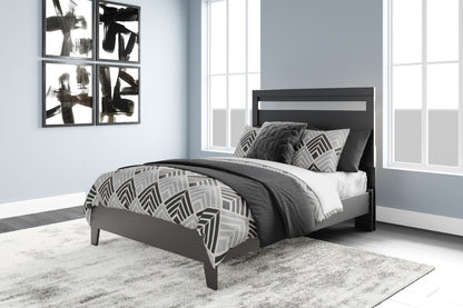 Ashley Finch Black Brown Casual Full Panel Platform Bed EB3392B1