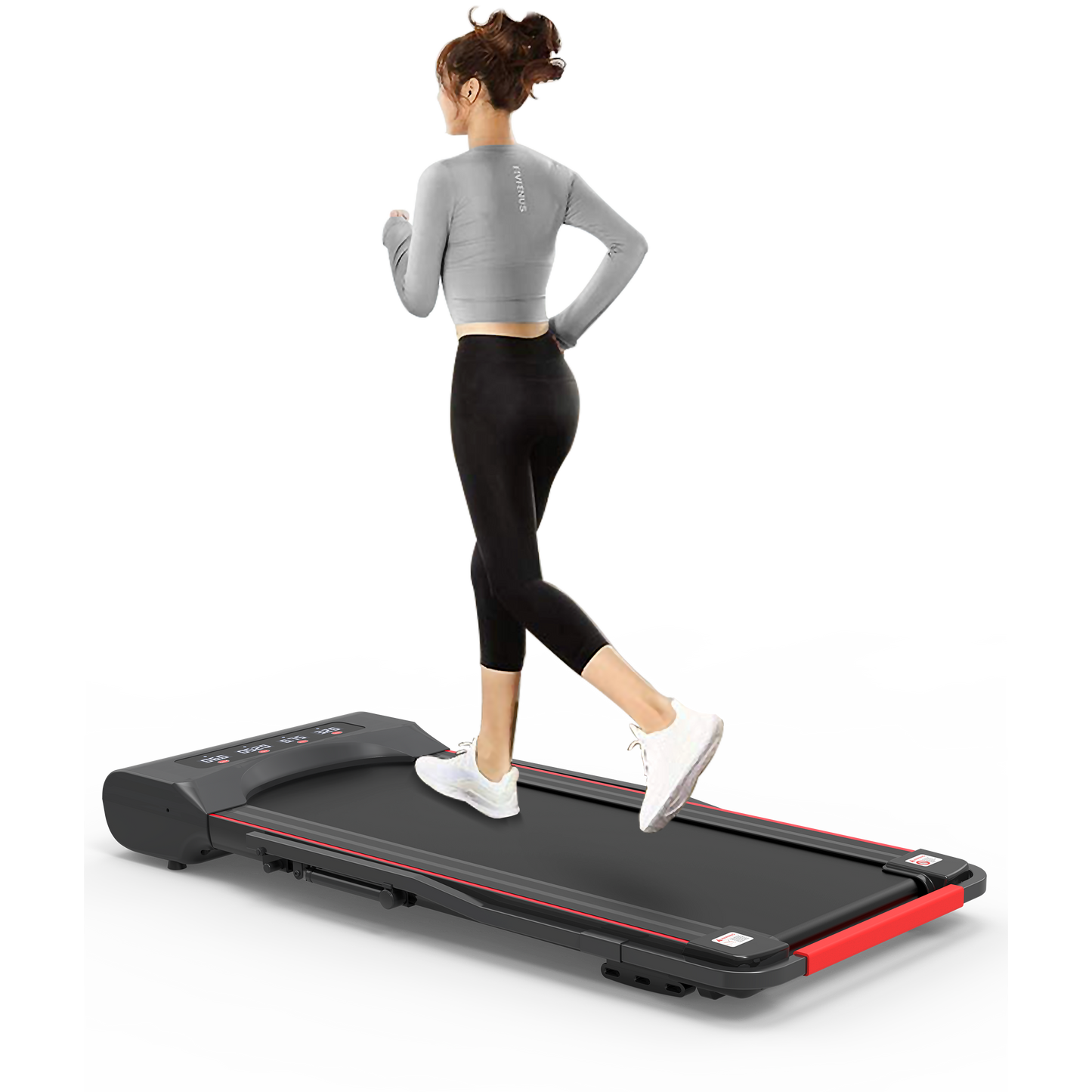 Under Desk Walking Pad Treadmill Foldable with Handlebar Remote Controll