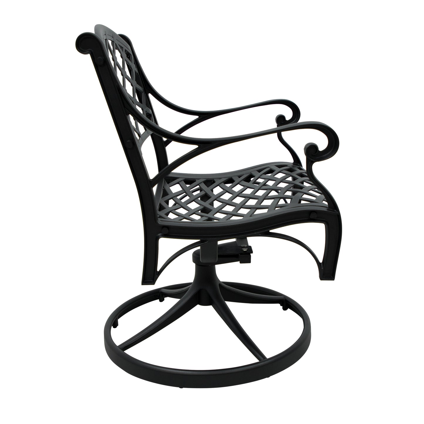 Outdoor cast aluminum patio swivel chair - Set of 1