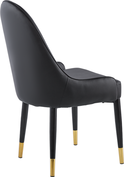 Modern Leather Dining Chair Set of 2, Upholstered Accent Dining Chair, Legs with Black Plastic Tube Plug