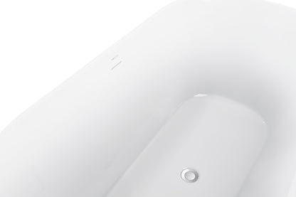 59" 100% Acrylic Freestanding Bathtub，Contemporary Soaking Tub，white bathtub