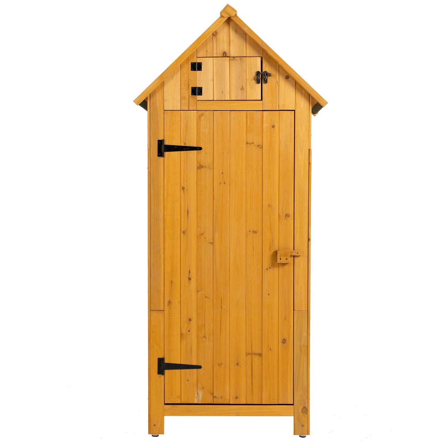 30.3”L X 21.3”W X 70.5”H Outdoor Storage Cabinet Tool Shed Wooden Garden Shed  Natural