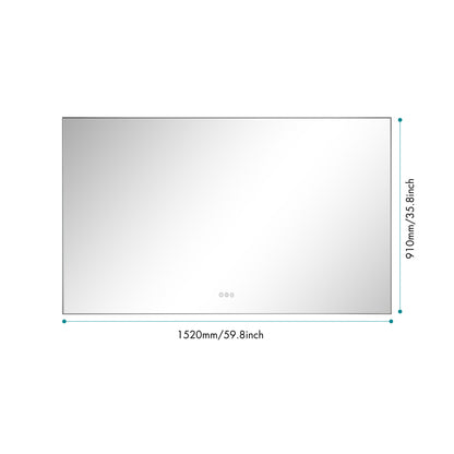 60x 36Inch LED Mirror Bathroom Vanity Mirror with Back Light, Wall Mount Anti-Fog Memory Large Adjustable Vanity Mirror