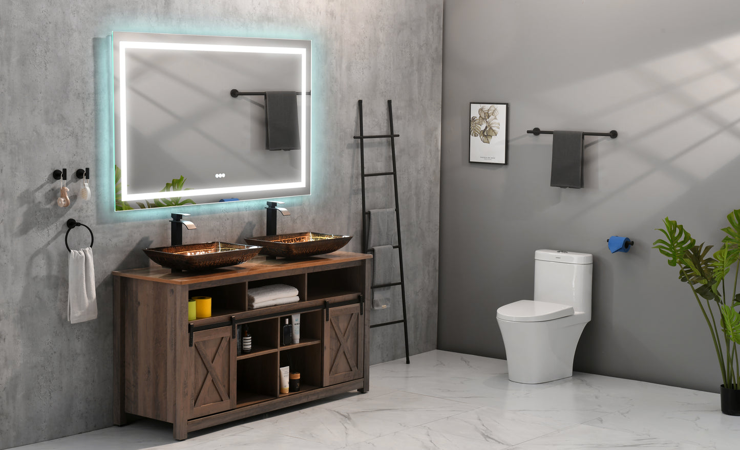 LTL needs to consult the warehouse address72 x 36 Inch LED Bathroom Mirror with Lights, Lighted Vanity Mirror, Anti Fog Design , Large Wall Mounted Light Up Mirror , Hanging, Rectangle