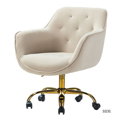 Somnus Task Chair With Tufted Back and Golden Base