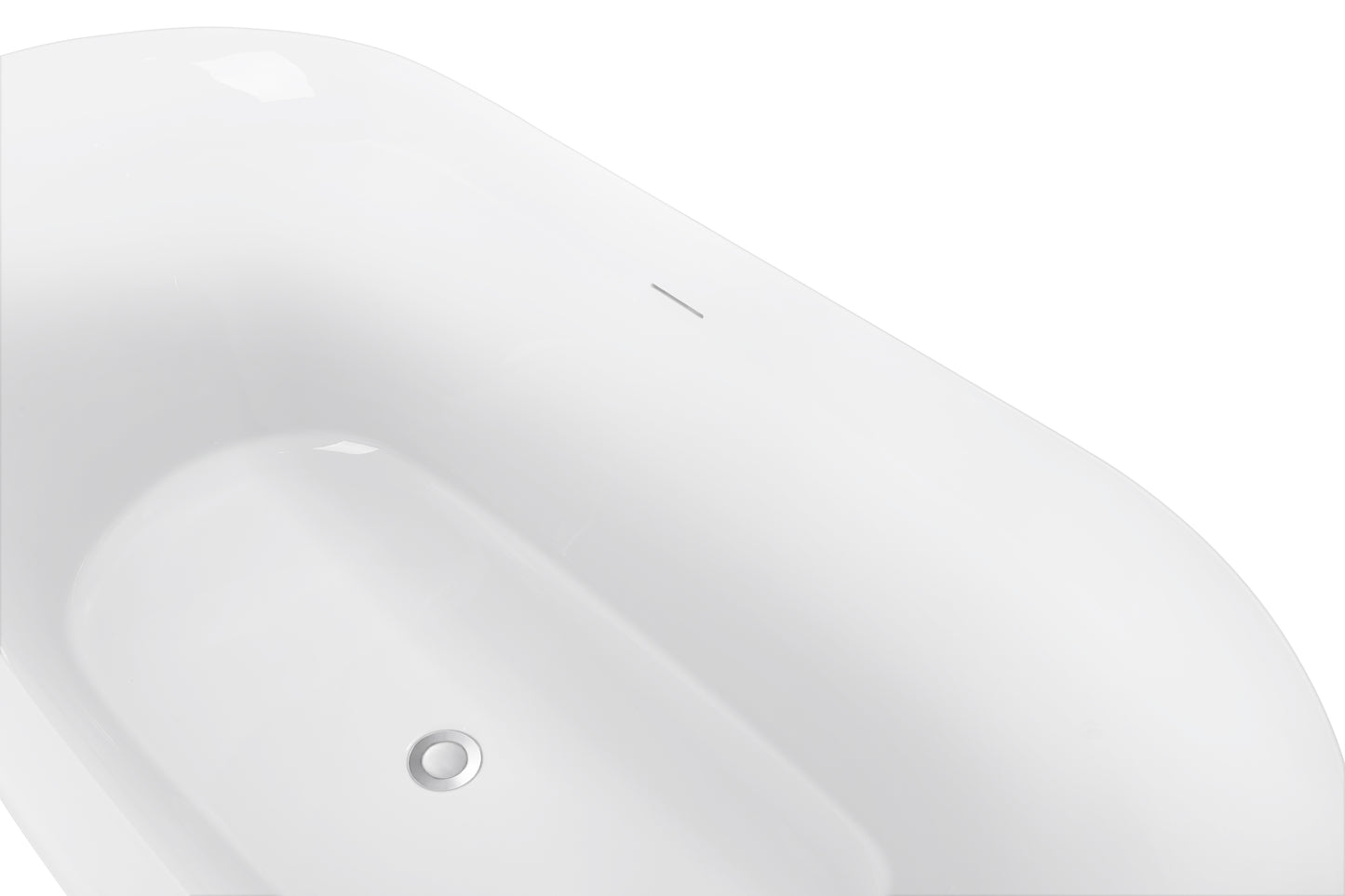 67" 100% Acrylic Freestanding Bathtub，Contemporary Soaking Tub，white Bathtub