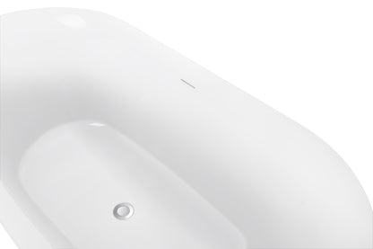 67" 100% Acrylic Freestanding Bathtub，Contemporary Soaking Tub，white Bathtub