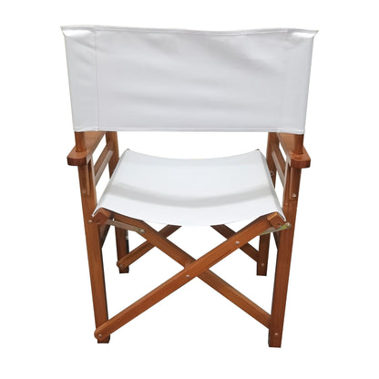 Folding Chair Wooden Director Chair Canvas Folding Chair Folding Chair  populus + Canvas (Color : White)