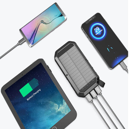 Sun Chaser Mini Solar Powered Wireless Phone Charger 10,000 mAh With LED Flood Light by VistaShops