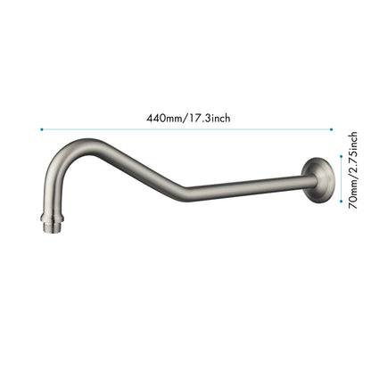 Shower Parts   Shower Arms 16 in. Shower Arm in Stainless