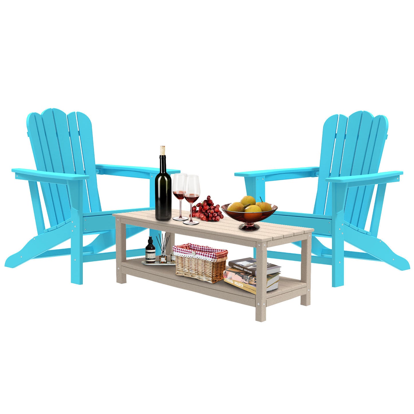 Resistant Adirondack Chair for Patio Deck Garden
Plastic Adirondack Chair, Fire Pit Chair, Blue,1 piece.