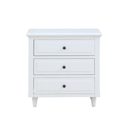 U_STYLE 3-Drawer Nightstand Storage Wood Cabinet