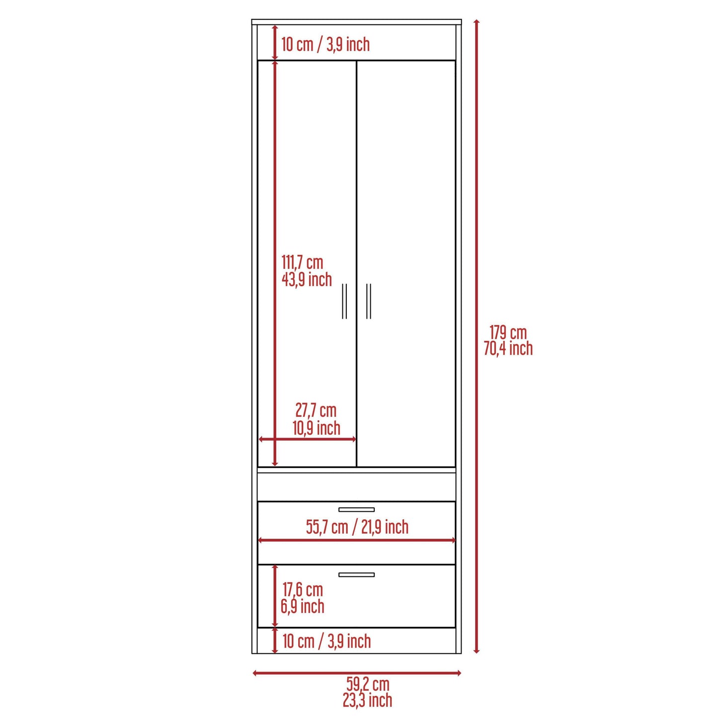 Willow Grove 2-Drawer Armoire Light Oak