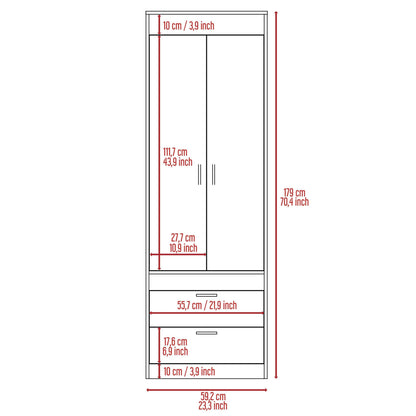 Willow Grove 2-Drawer Armoire Light Oak