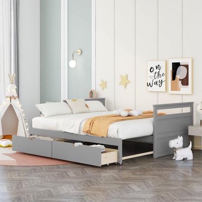 THE TWIN BED CAN BE EXPANDED WITH 2 DRAWERS