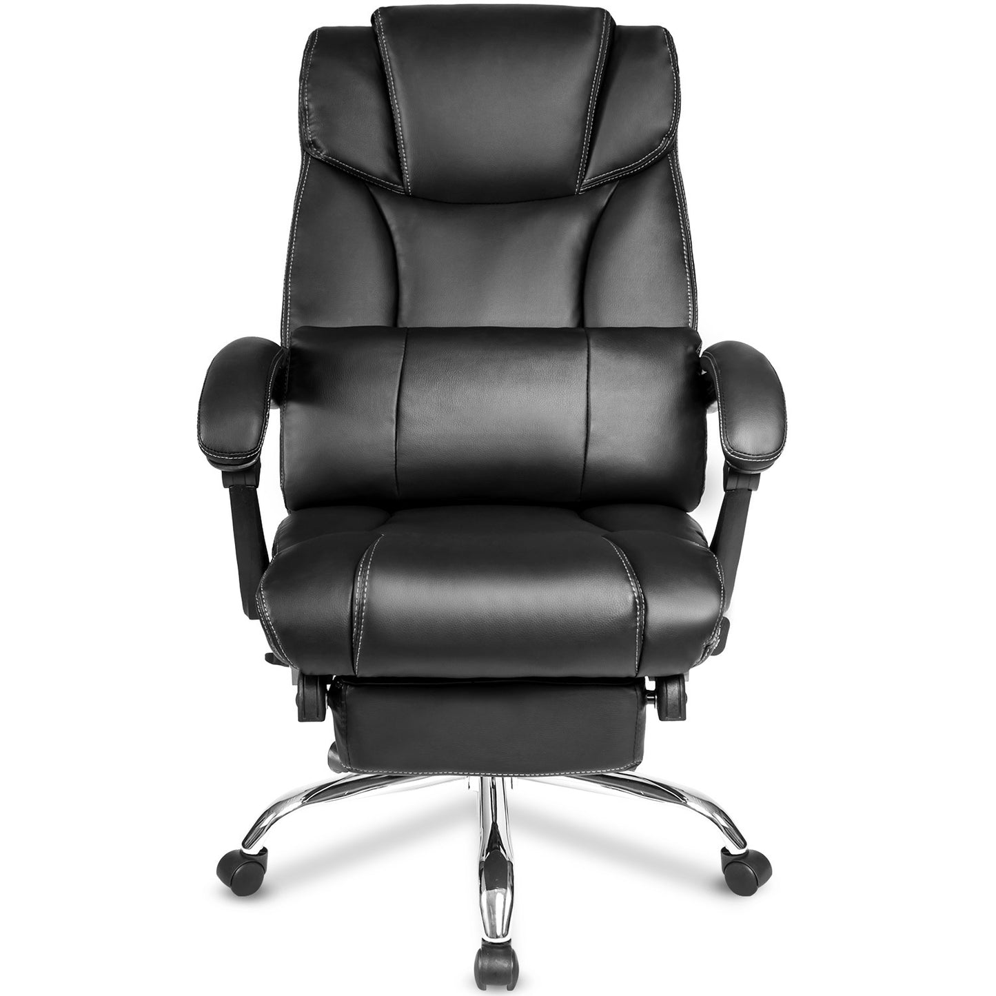 Office Chair - High Quality PU Leather/Double Padded/Support Cushion and Footrest