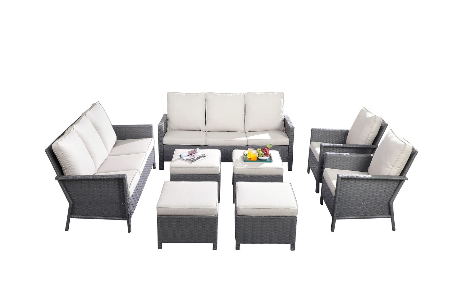 outdoor wicker sectional sofa set 1S+1S+3S+3S00