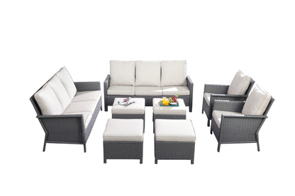 outdoor wicker sectional sofa set 1S+1S+3S+3S00