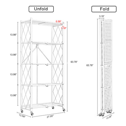 5-Shelf Foldable Storage Shelves for home