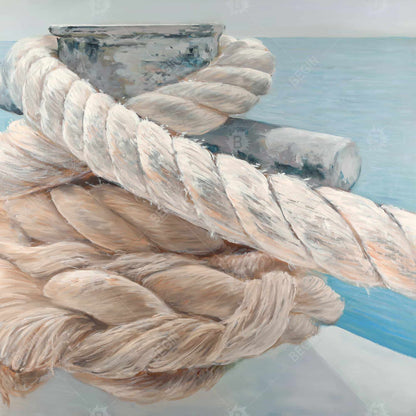 Tie-down ropes closeup - 16x16 Print on canvas