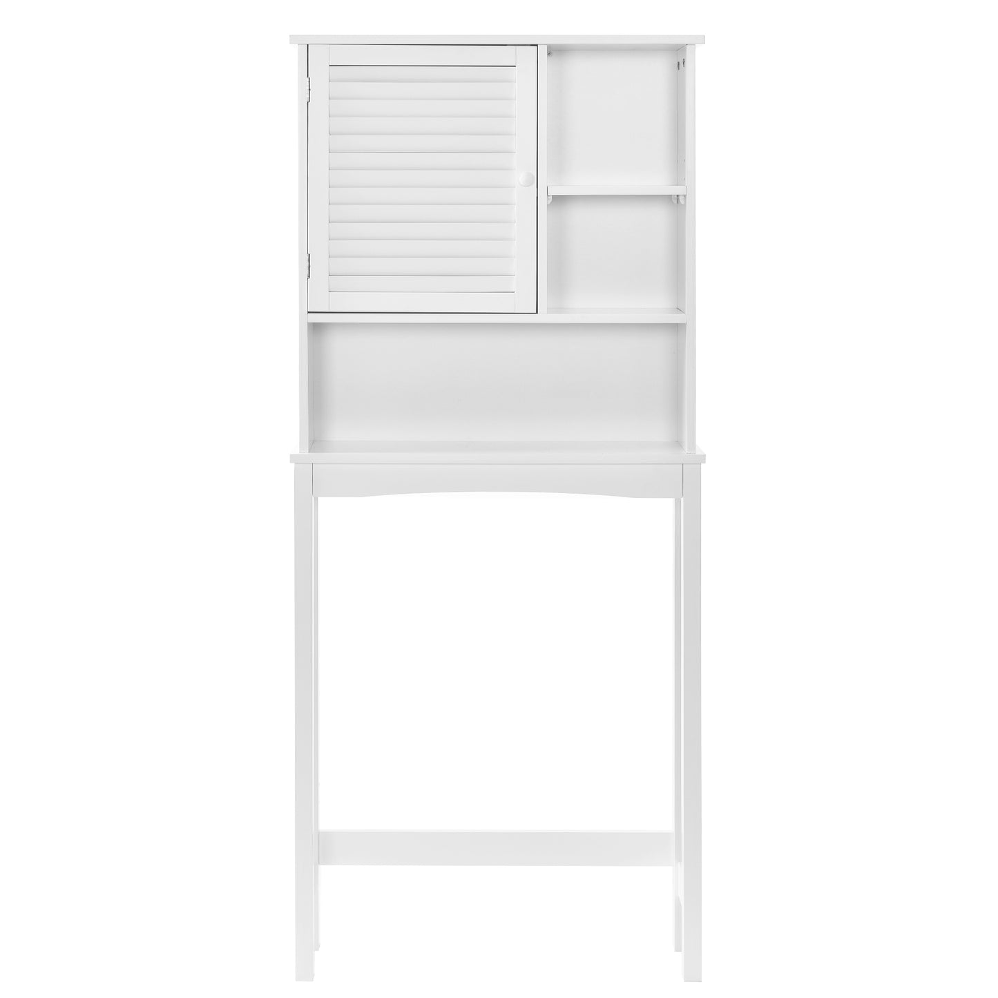 Home Over-The-Toilet Shelf Bathroom Storage Space Saver with Adjustable Shelf Collect Cabinet (White)