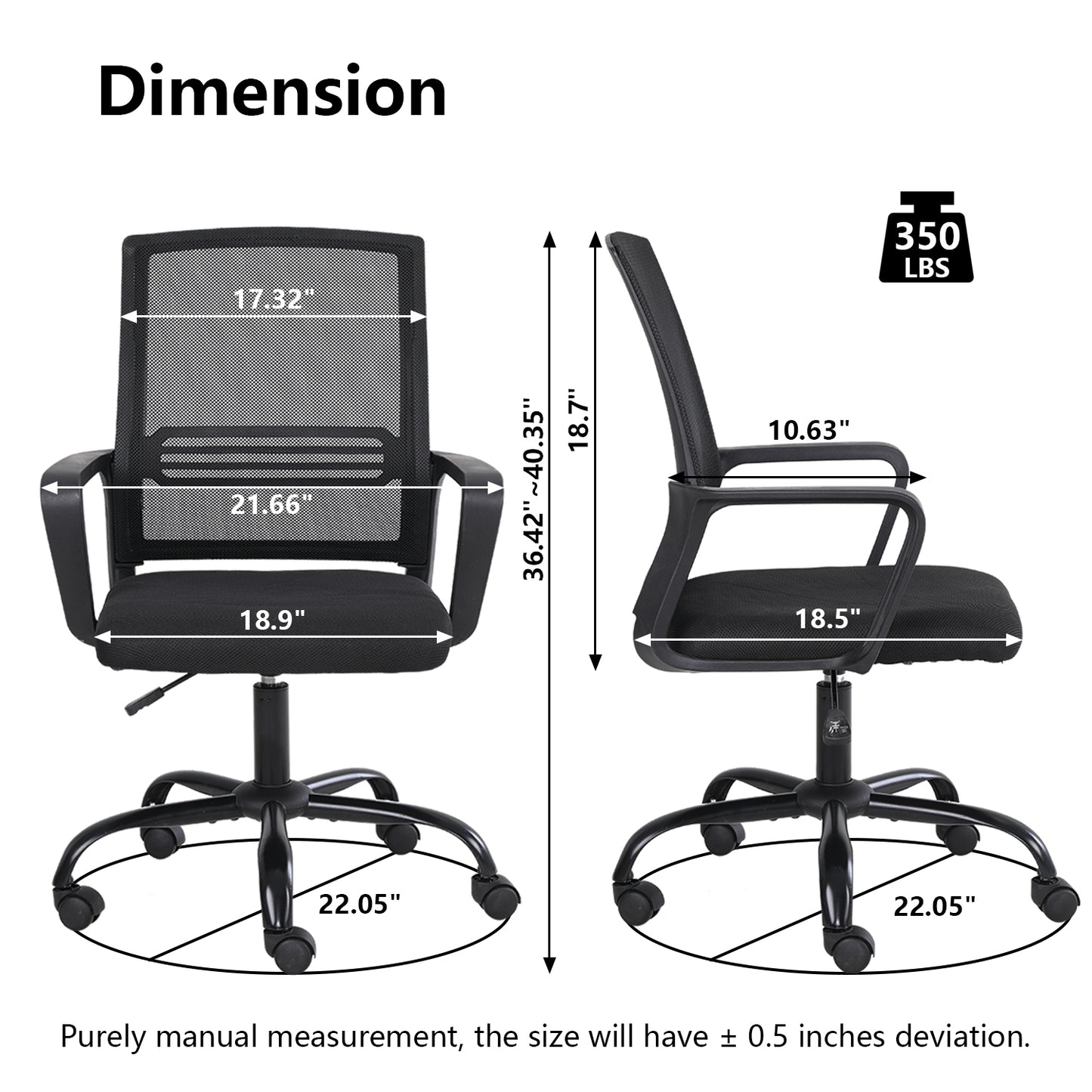 Mesh chair Home Office Chair Ergonomic Desk Chair Mesh Computer Chair Height Adjustable Swivel Chair for Office, Home, School (Black）