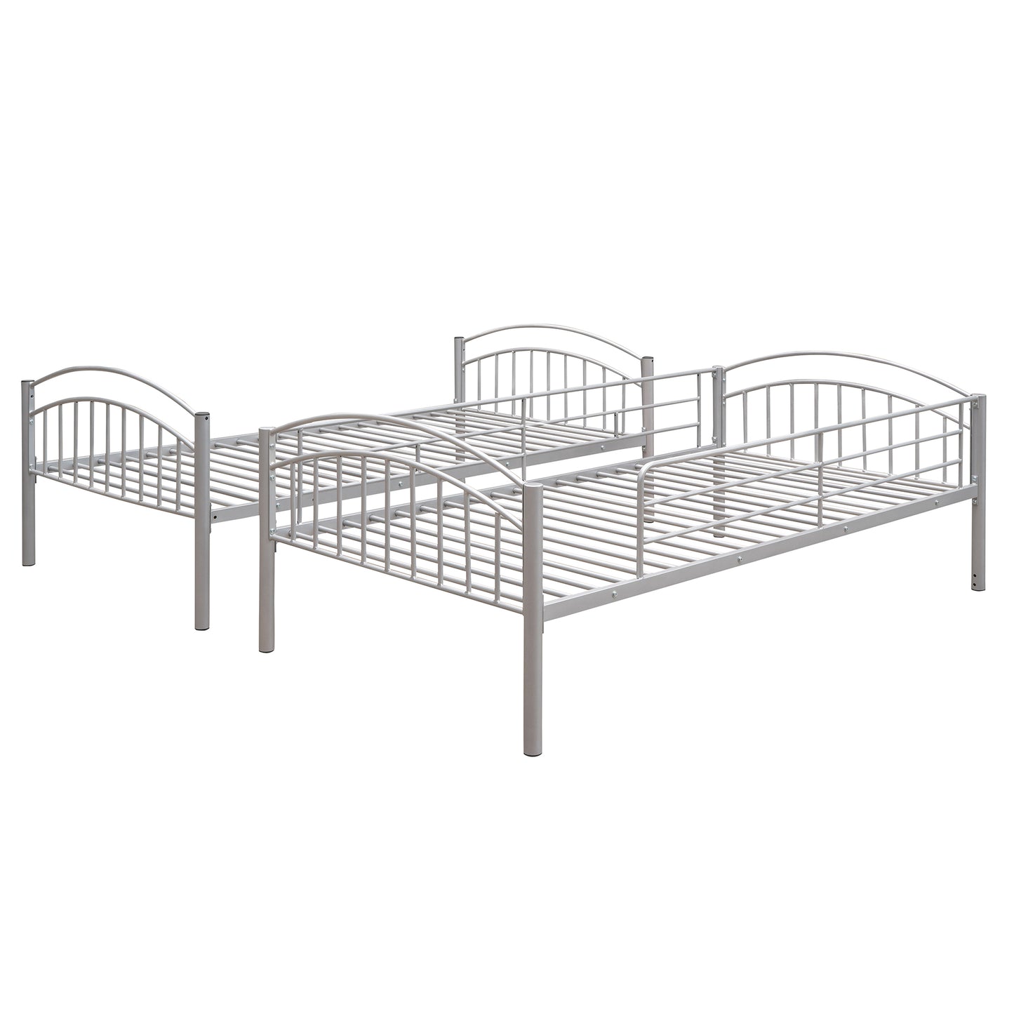 Twin Over Twin Metal Bunk Bed,Divided into Two Beds(Silver)（OLD SKU:MF280424AAN）