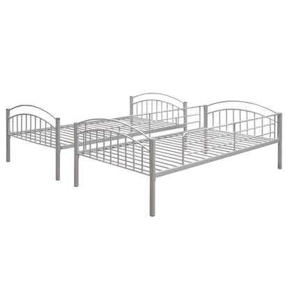 Twin Over Twin Metal Bunk Bed,Divided into Two Beds(Silver)（OLD SKU:MF280424AAN）