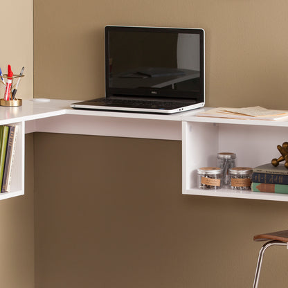 Fynn Wall Mount Corner Desk - White